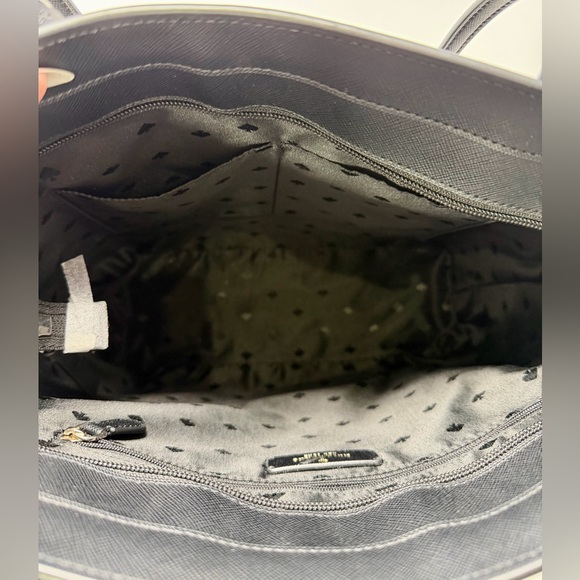 Kate Spade Black Leather Canvas Tote NWOT - Picture 7 of 7